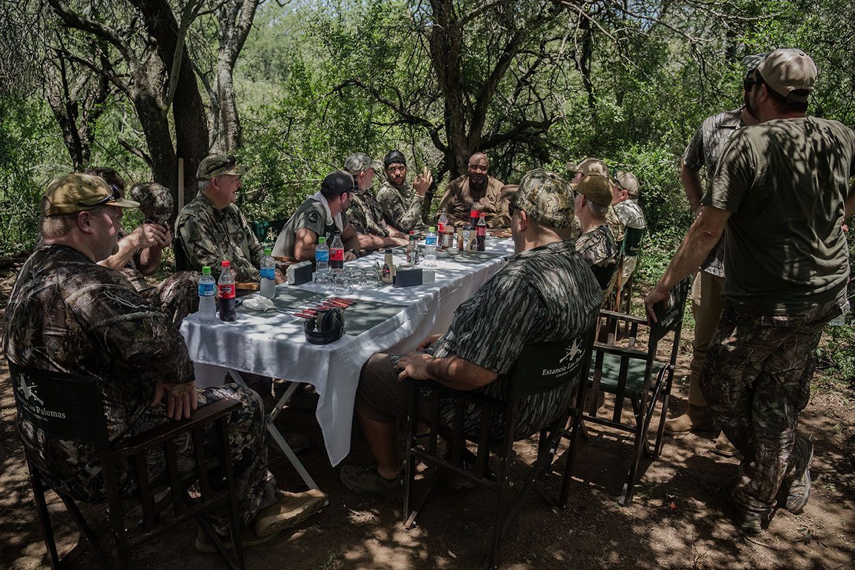 Lunch in the field between flights