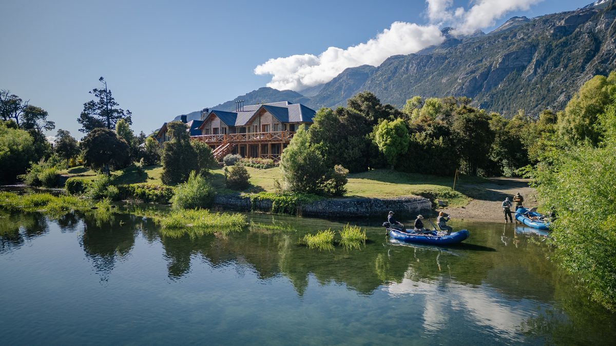 Patagonian river and lodge water