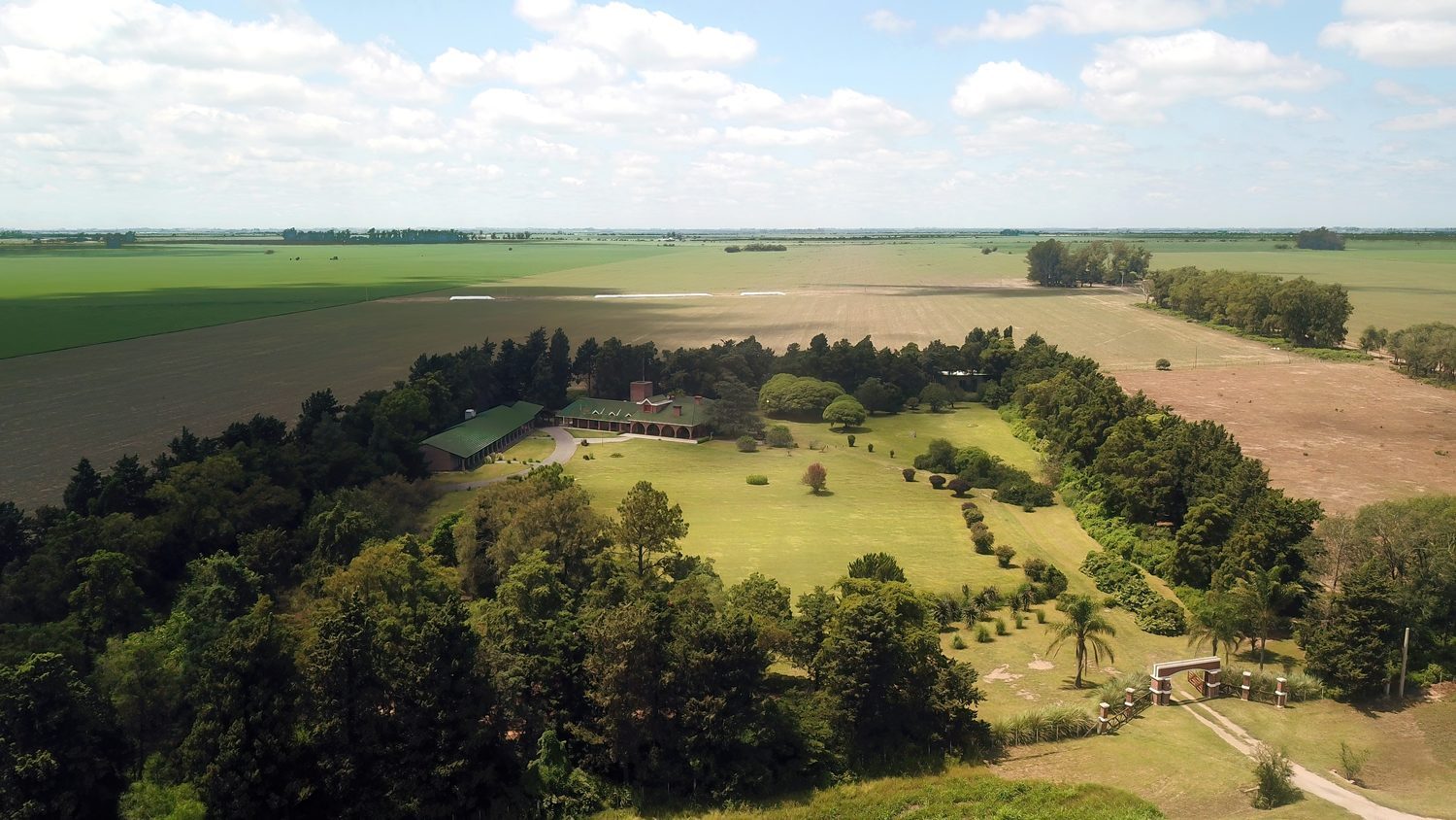 Aerial of the estancia countryside
