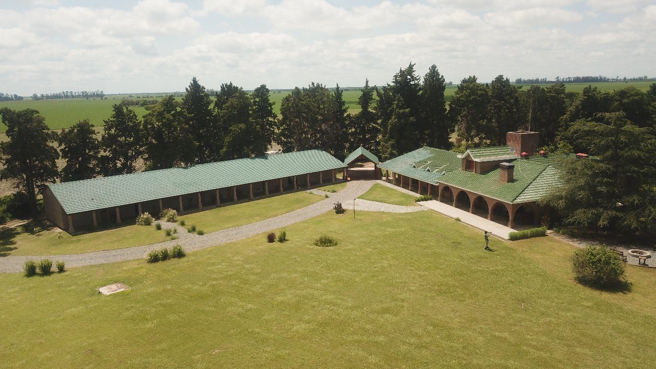 Aerial view of the lodge and grounds