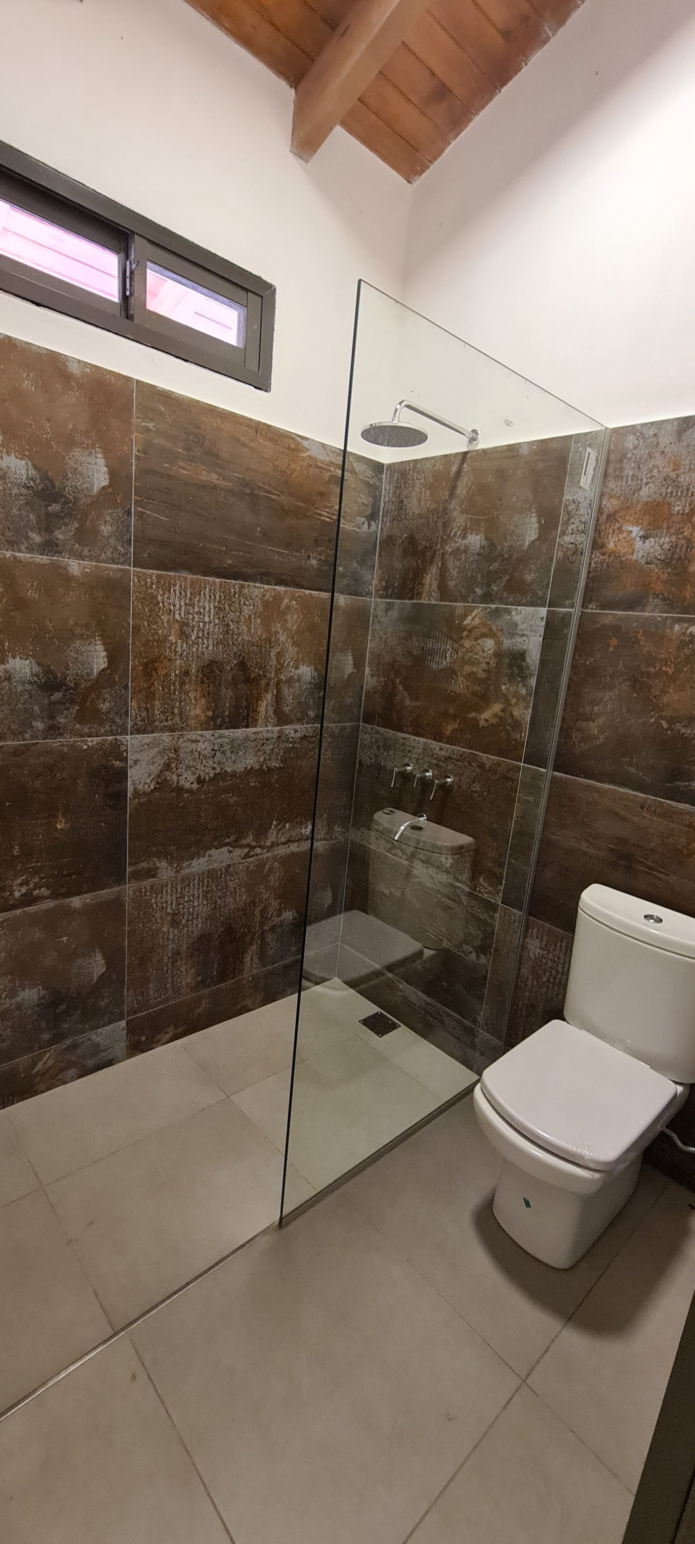 A lodge guest bathroom