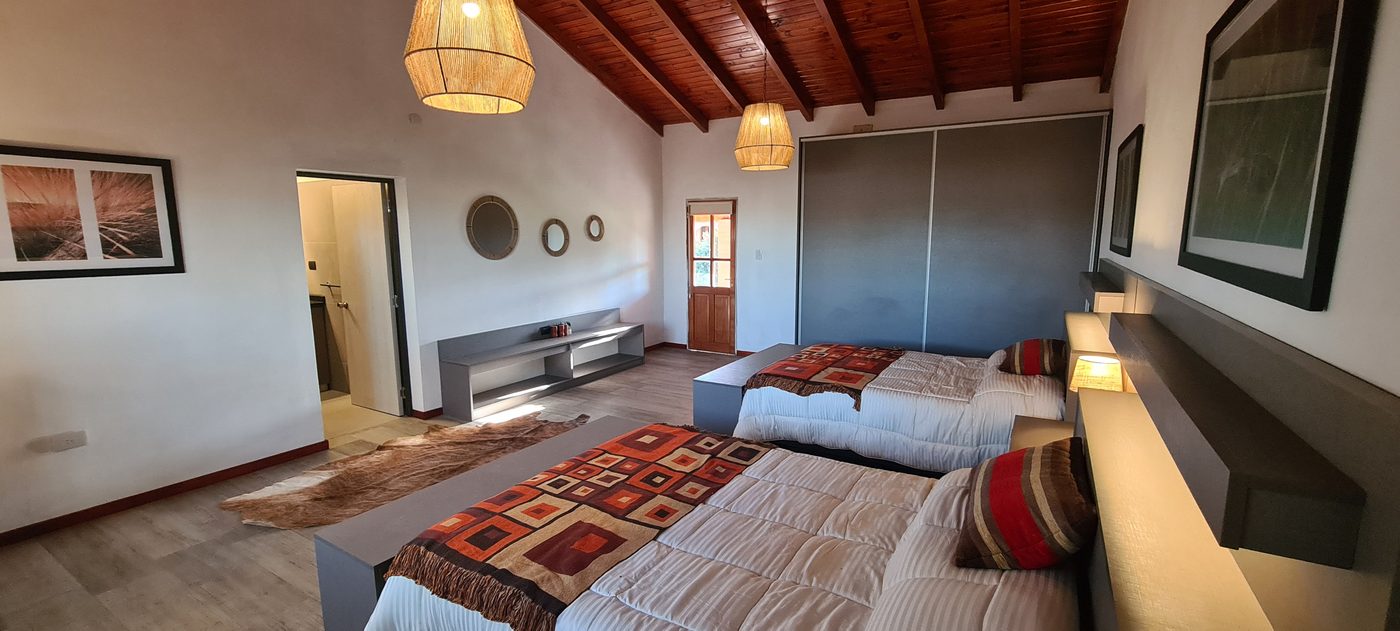 A lodge guest bedroom